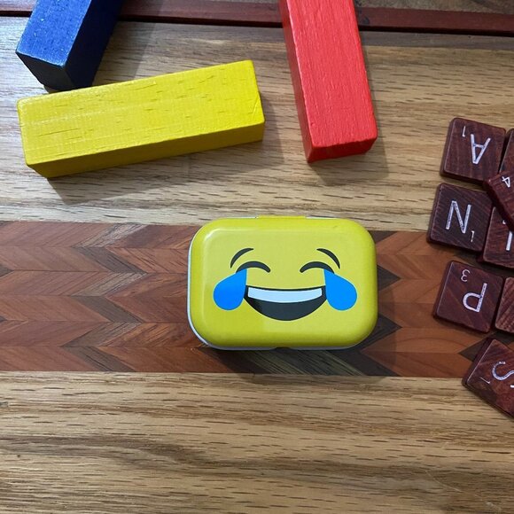 Laughing Emoji - Yellow Mini Tin Box - Picture 1 of 3